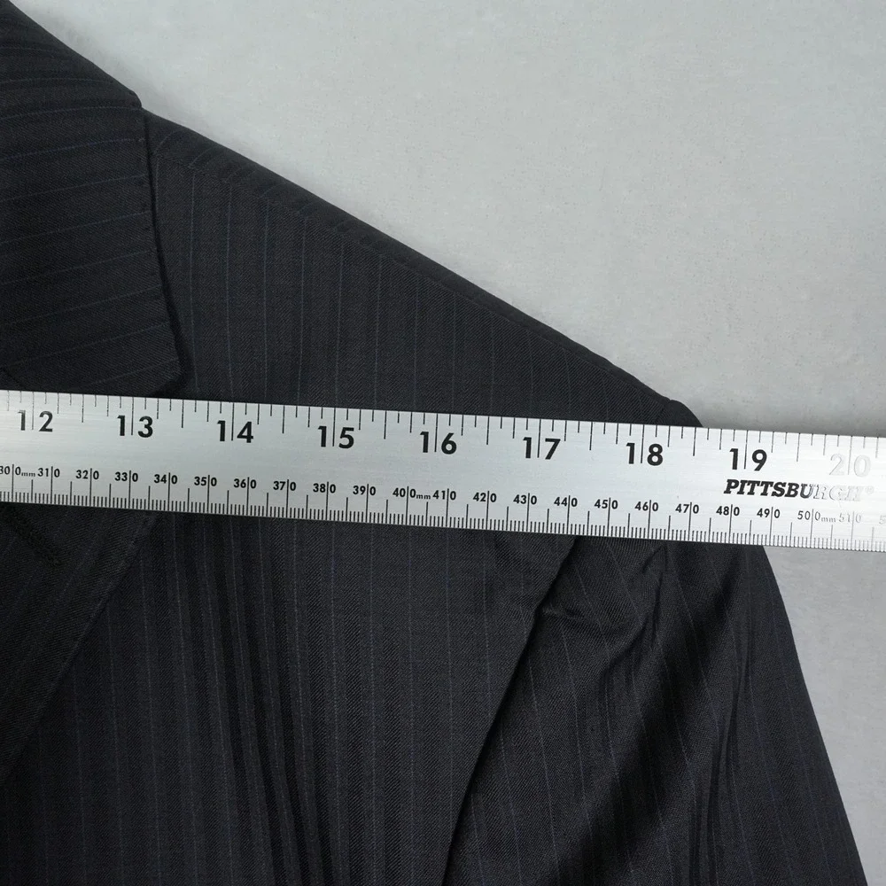 Versace Collection Mens Charcoal Pinstripe Virgin Wool Blazer Jacket Size 42R